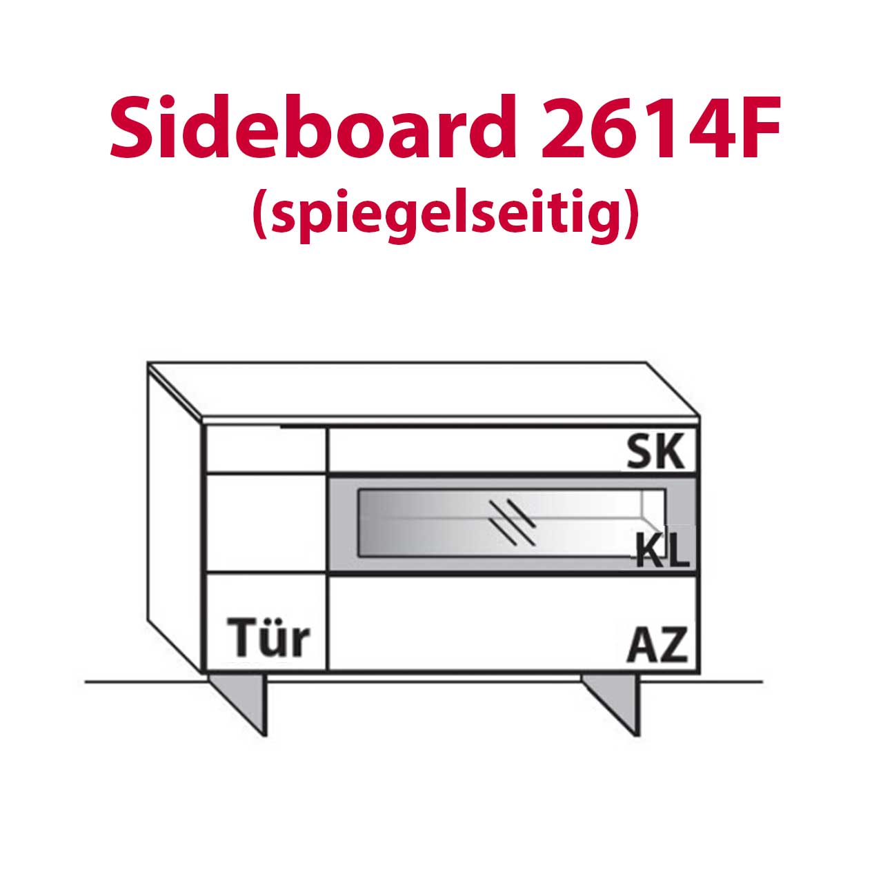WM-Typ-2614F Sideboard Technische Zeichnung