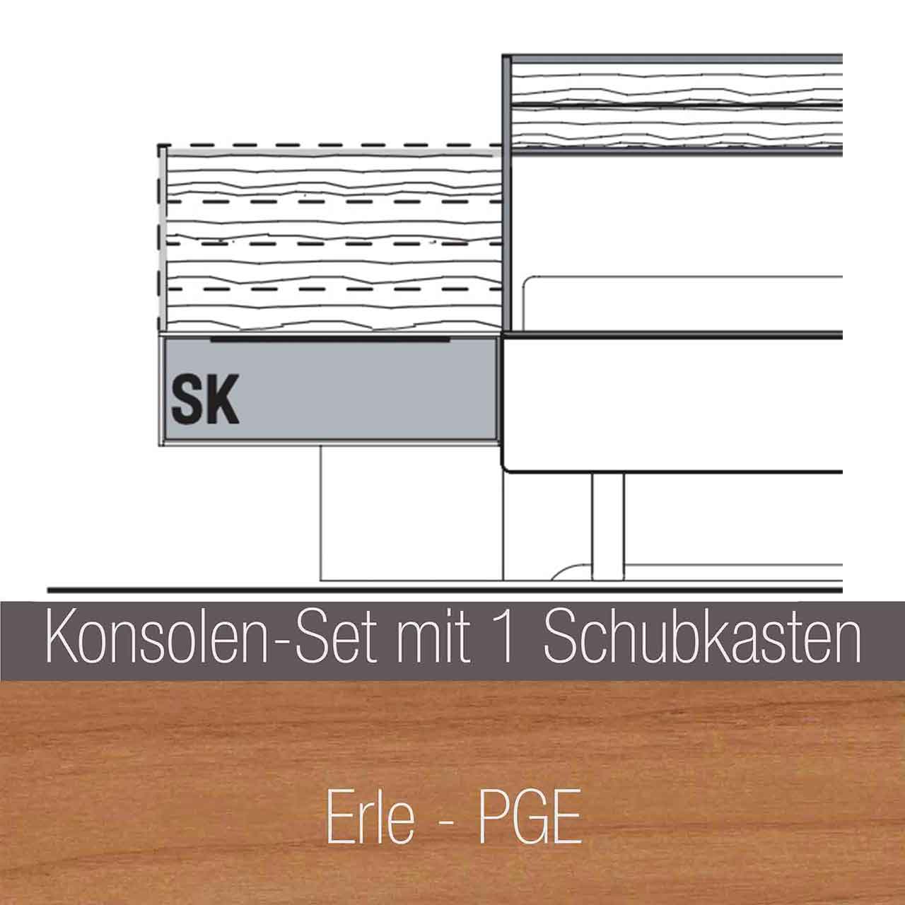 Schlafzimmer mit Kleiderschrank Innenkorpus: Erle - PGE