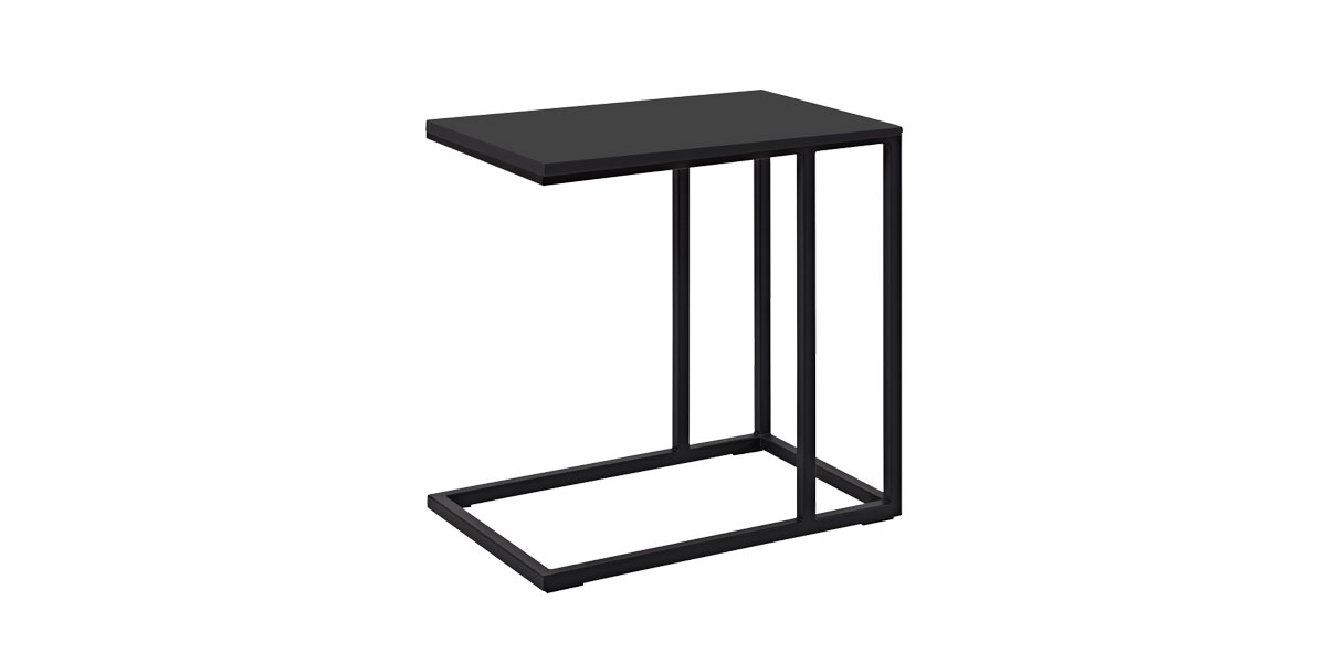 Wöstmann Beistelltisch Beistelltische von Wöstmann, ergänzt ihr Wohnzimmer, schafft Platz für individuelles Organisieren. Banner zeigt ein schwarzes Metallbeistelltisch, das sich seitlich an einer Couch anstellen lässt.