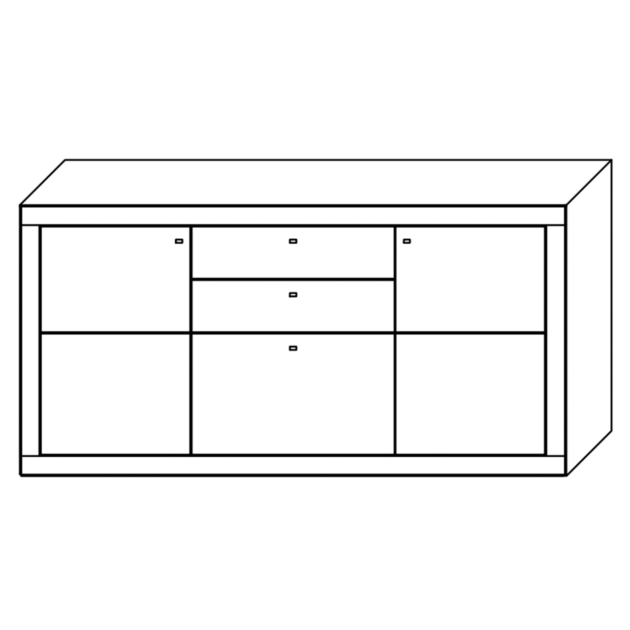 WM-aurum-sideboard-2750-mass Wöstmann Aurum - Sideboard 2050, in Wildeiche, mit zwei Schubkasten und ein Auszug, Technische Zeichnung.