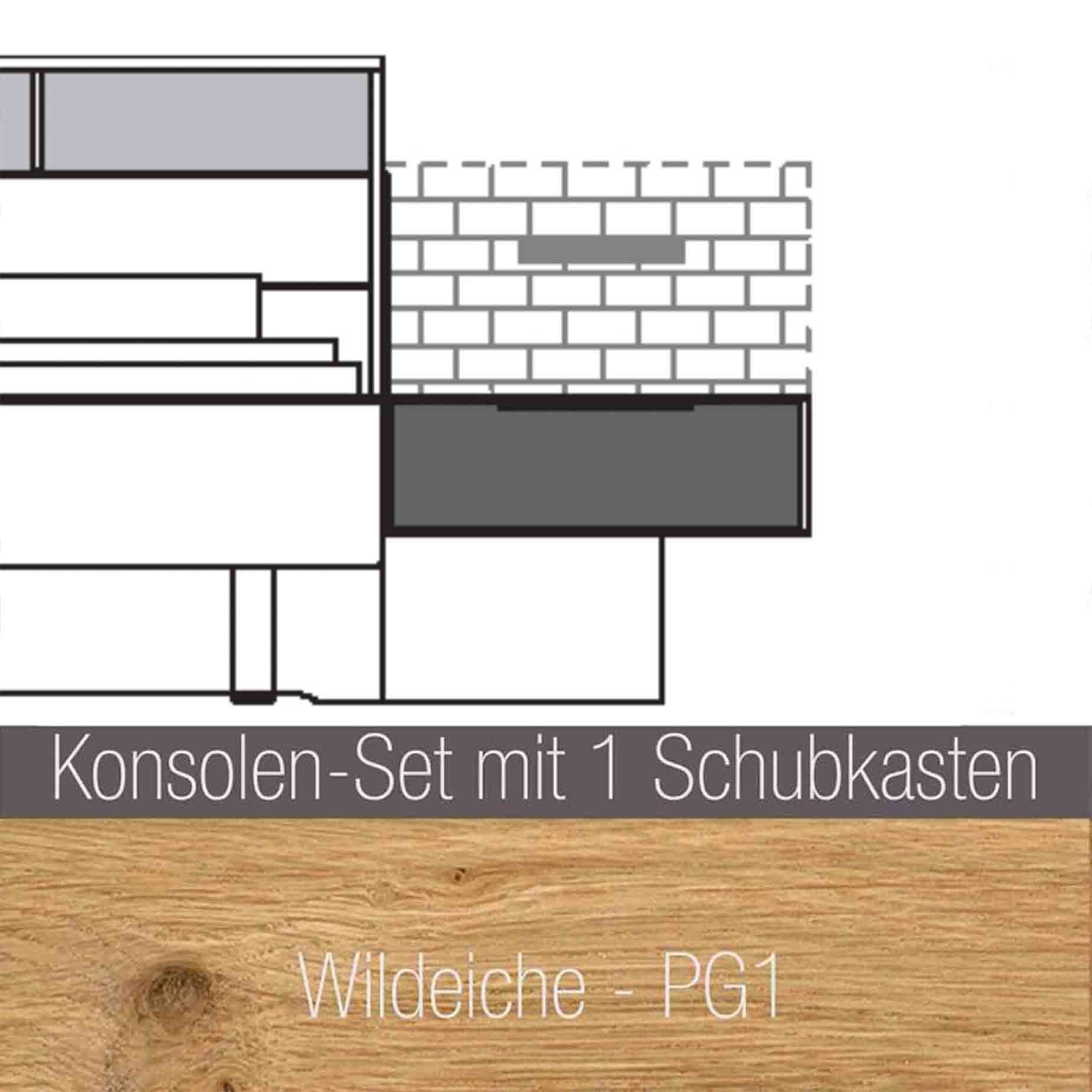 WSM 2800 – Schlafzimmer mit Kleiderschrank Innenkorpus: Wildeiche - PG1