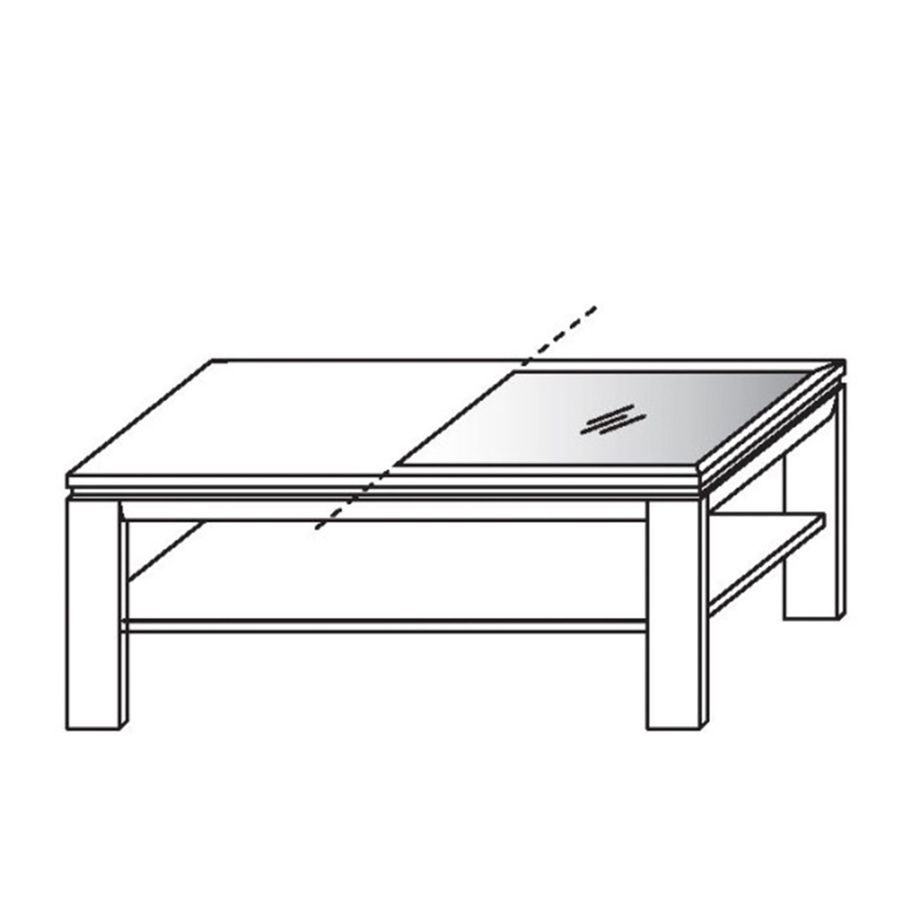 SOLOE3000-COUCHTISCH Couchtisch viereckig Technische Zeichnung.