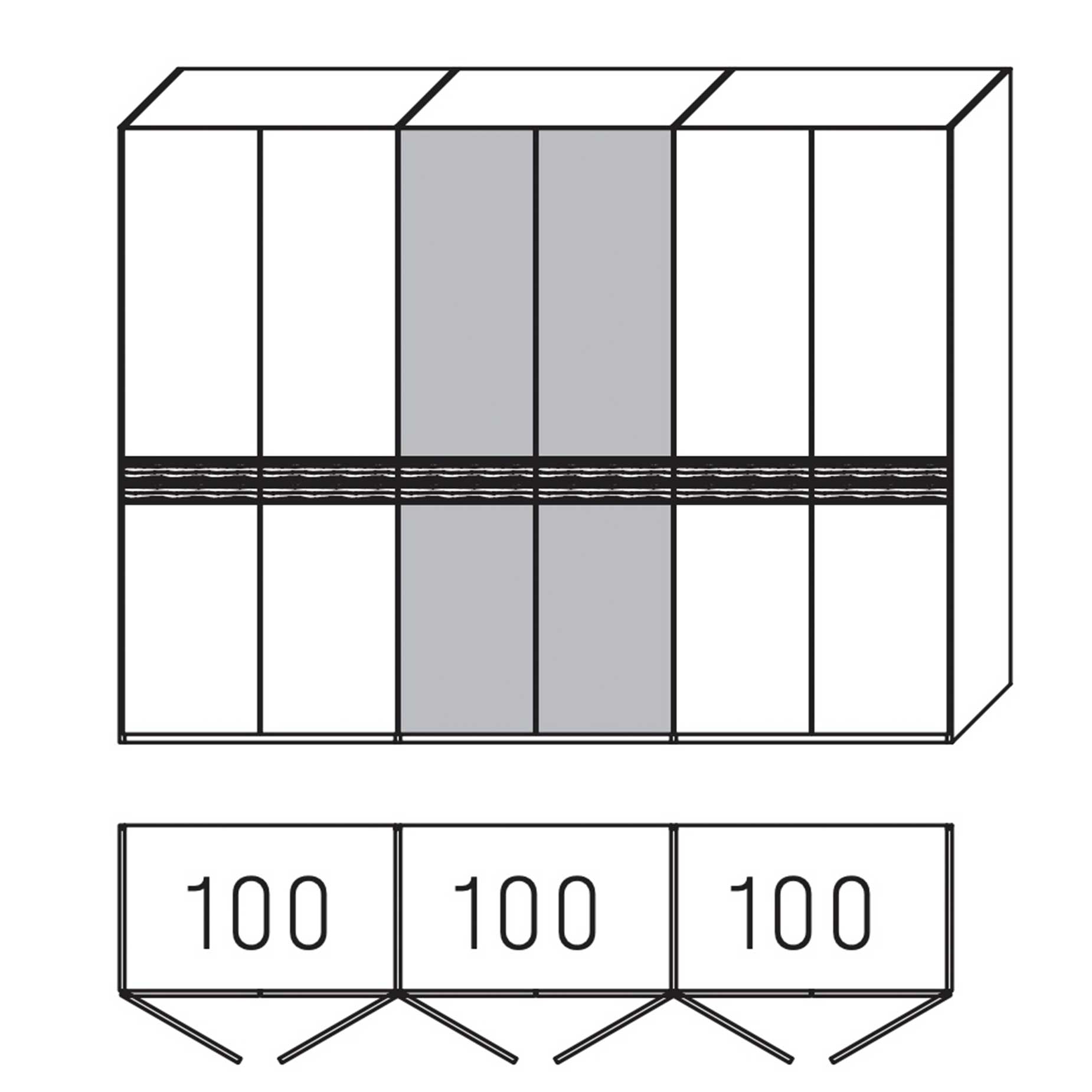 WSM 4300 - Drehtürenschrank Erle B 301,9 / H 223,3 - 6206-PGE WSM 4300 - Drehtürenschrank Erle B 301,9 / H 223,3 - 6206-PGE
