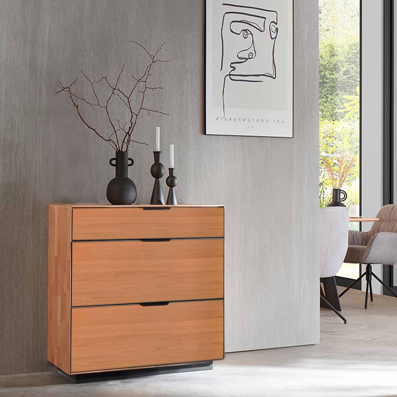 WM2320-Sideboard-2952-Ambiente-Erle WM 2320 Sideboard 2952 in Erle, mit einer Schublade und zwei Auszüge.
