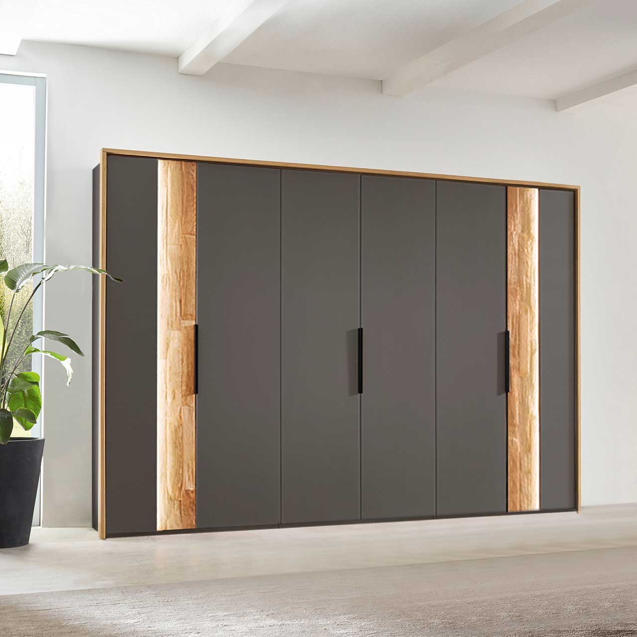 Wöstmann WSL 8800 - Kleiderschrank mit Spaltholztür schräg Wöstmann WSL 8800 - Kleiderschrank mit Spaltholztür schräg