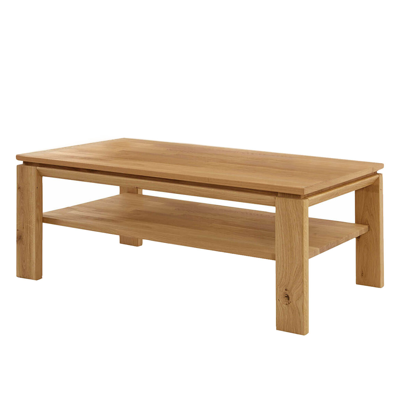 Soleo 3000 Couchtisch Type 9507 WILDEICHE SOLEO 3000 Holz Couchtisch rechteckig mit einer Holzablage unter der oberen Ablage, in Wildeiche.