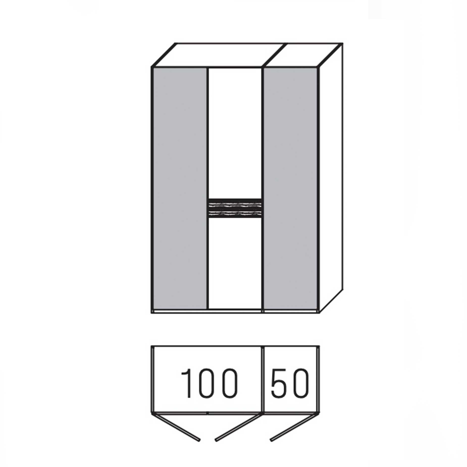 WSM 4300 - Drehtürenschrank Erle B 151,9 / H 223,3 - 6003-PGE