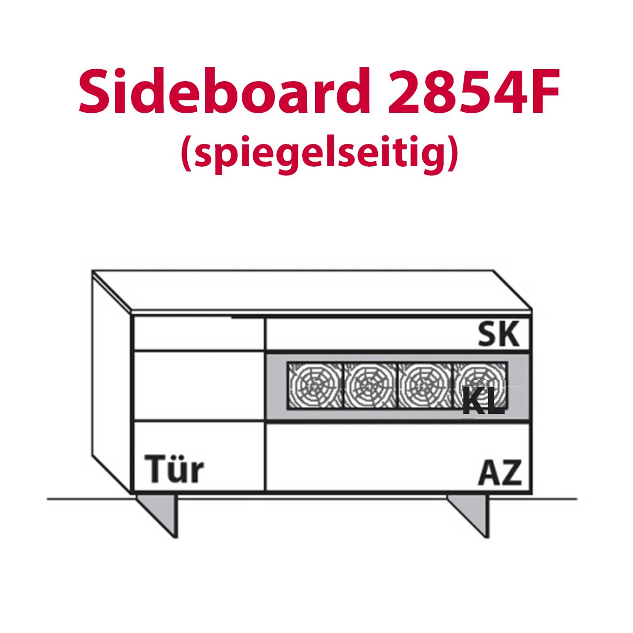 WM-Typ-2854F Sideboard Technische Zeichnung