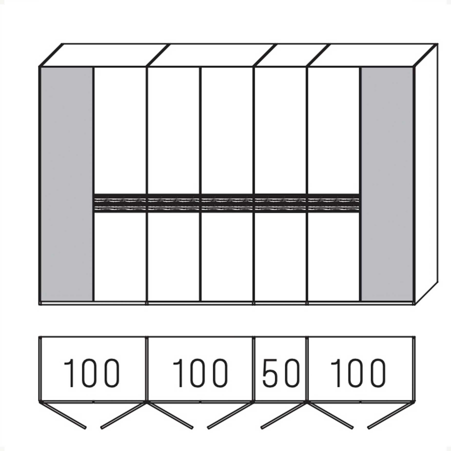 WSM 4300 - Drehtürenschrank Erle B 351,9 / H 223,3 - 6007-PGE