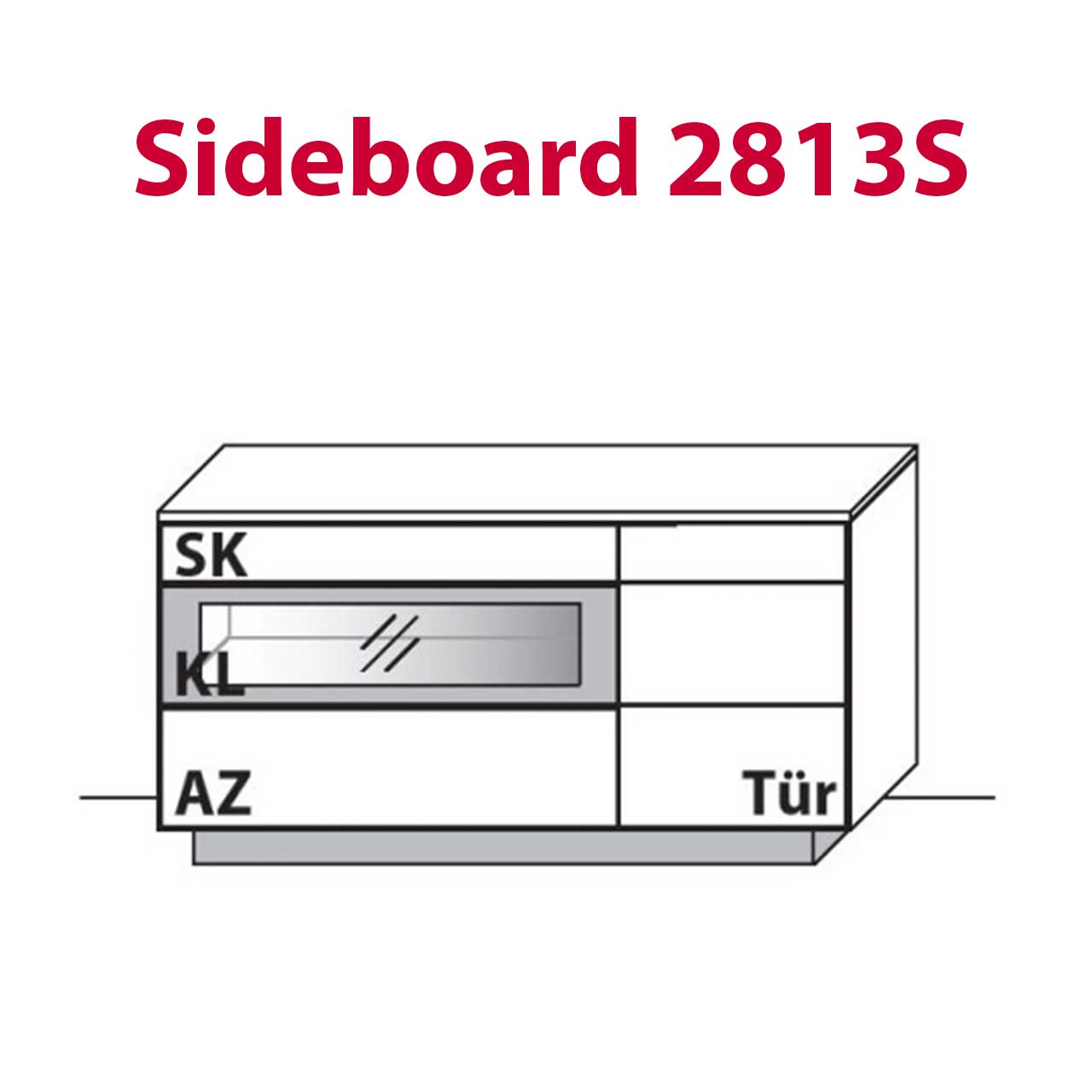 WM-Typ-2813S Sideboard Technische Zeichnung