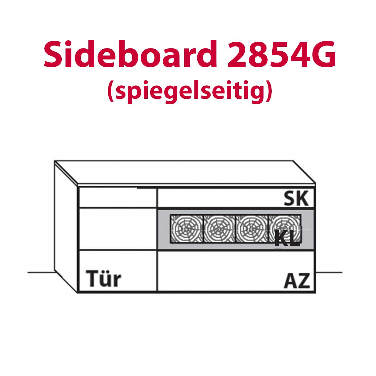 WM-Typ-2854G Sideboard Technische Zeichnung