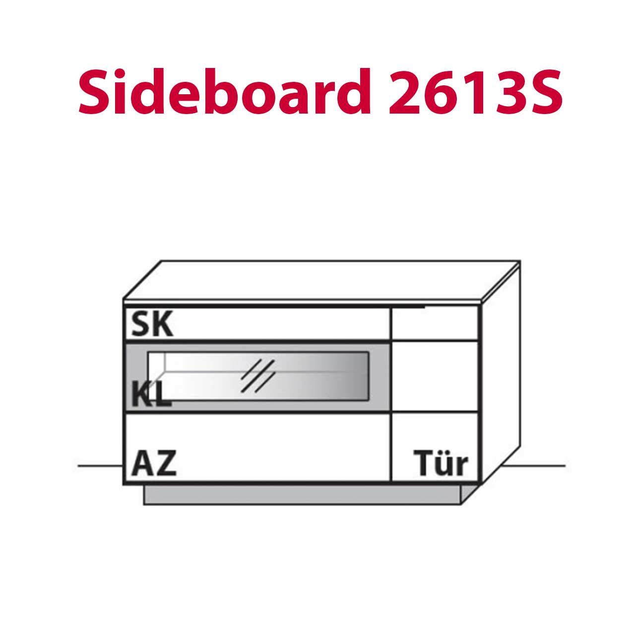 WM-Typ-2613S Sideboard Technische Zeichnung