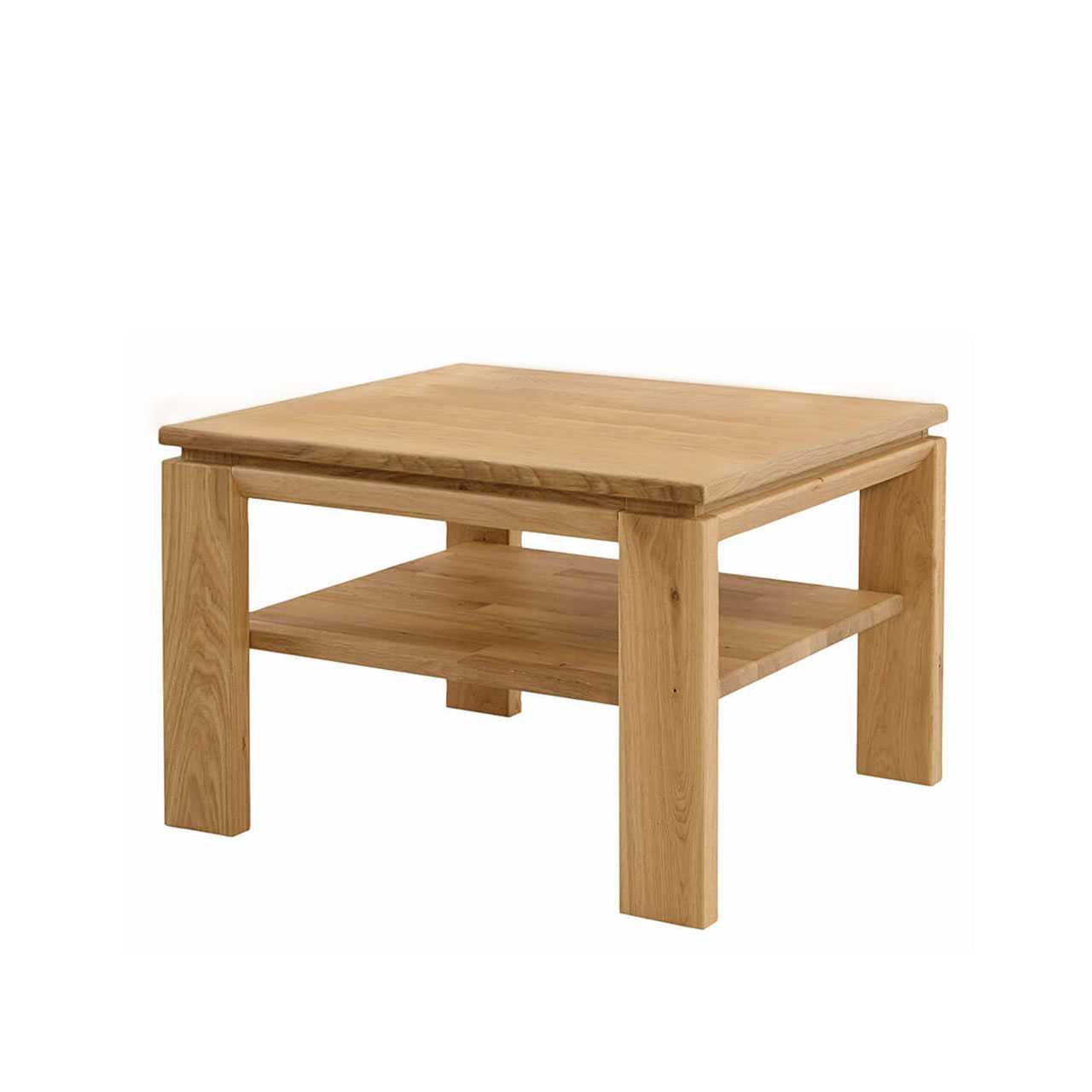 Soleo 3000 Couchtisch Type 9511 WILDEICHE SOLEO 3000 Holz Couchtisch viereckig mit einer Holzablage unter der oberen Ablage, in Wildeiche.