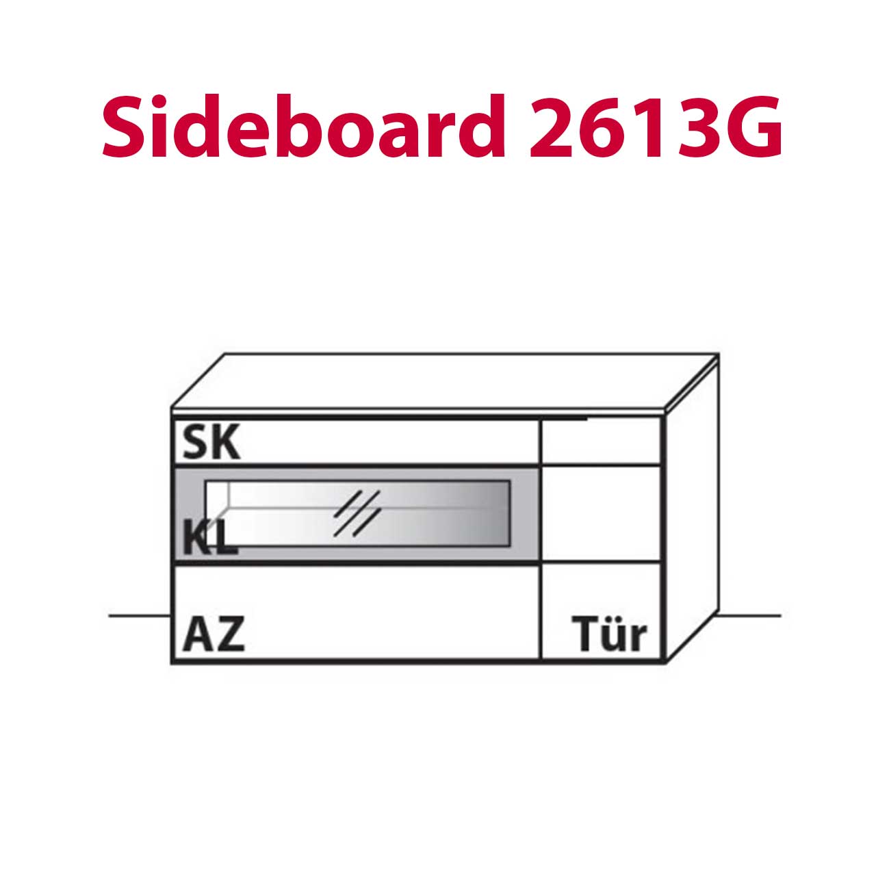 WM-Typ-2613G Sideboard Technische Zeichnung