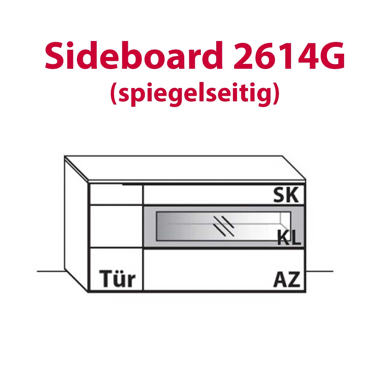 WM-Typ-2614G Sideboard Technische Zeichnung