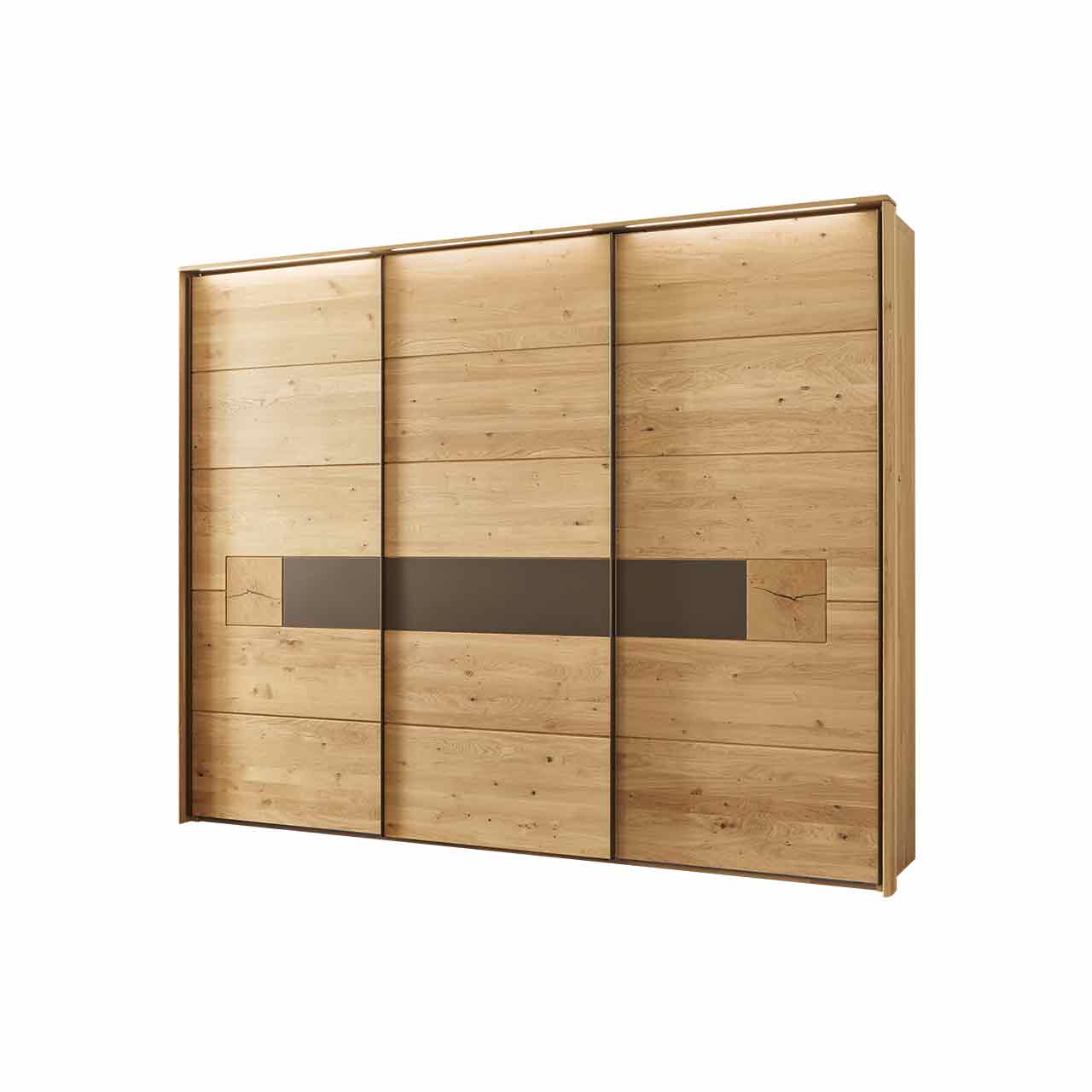 WSM 1600 Schiebetürenschrank Schiebetürenschrank, gezeigt mit Hirnholz und Lack Mocca Akzent.