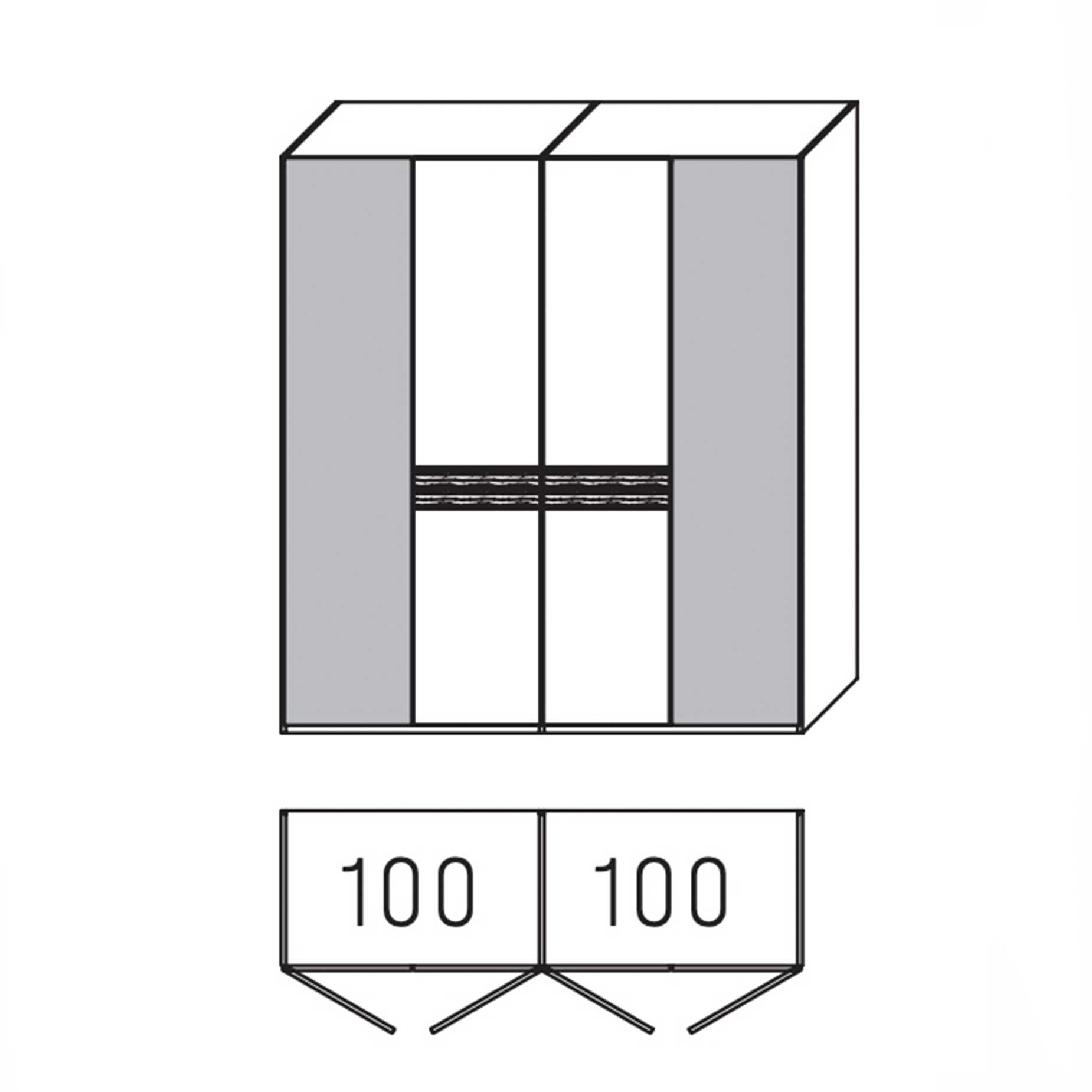 WSM 4300 - Drehtürenschrank Erle B 201,9 / H 223,3 - 6004-PGE
