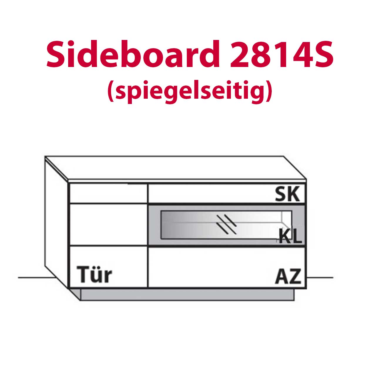 WM-Typ-2814S Sideboard Technische Zeichnung