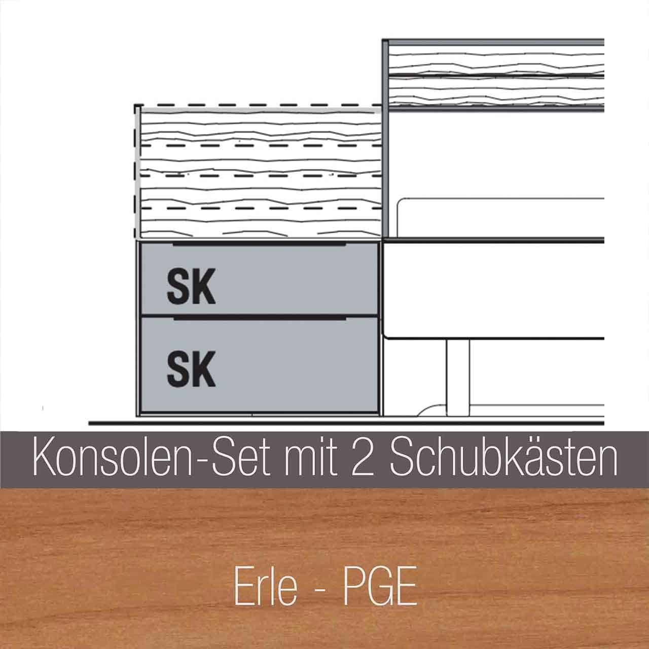 Schlafzimmer mit Kleiderschrank Innenkorpus: Erle - PGE