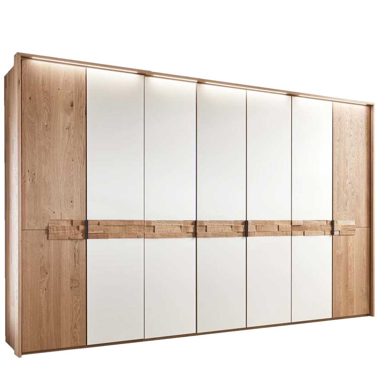 WSM 2800 - Kleiderschrank 7-türig in Mattglas magnolie