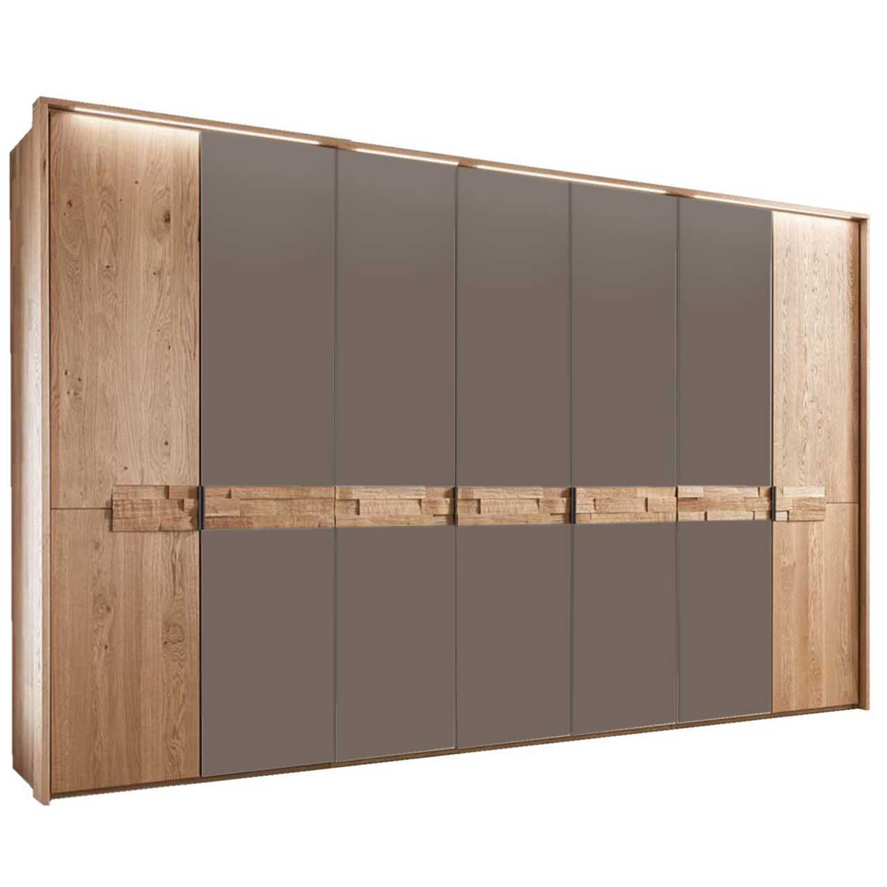 WSM 2800 - Kleiderschrank 7-türig in Pasolspiegel Bronze