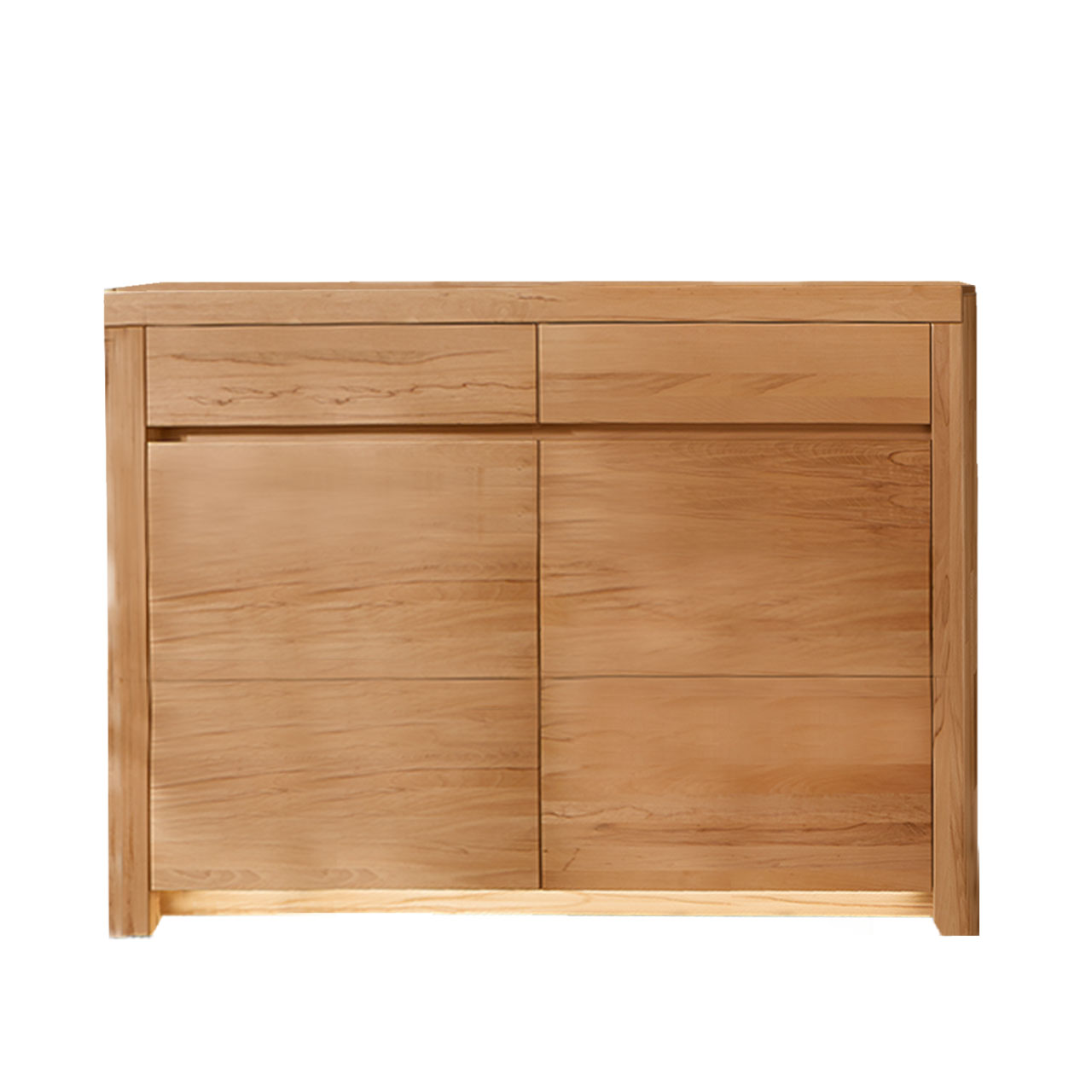 Soleo-3000-Sideboard-2350-freisteller-kernbuche Sideboard in massiver Kernbuche Type 2350 mit zwei Schubkästen und zwei Türen, hinter Tür sind 2 Holzböden inklusive.