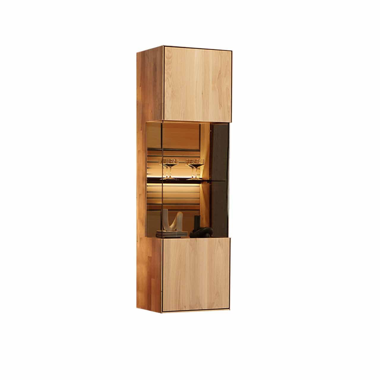 WM2320-Hangevitrine-14433-Wildeiche-Lamelle WM 2320 - Hängevitrine 14433