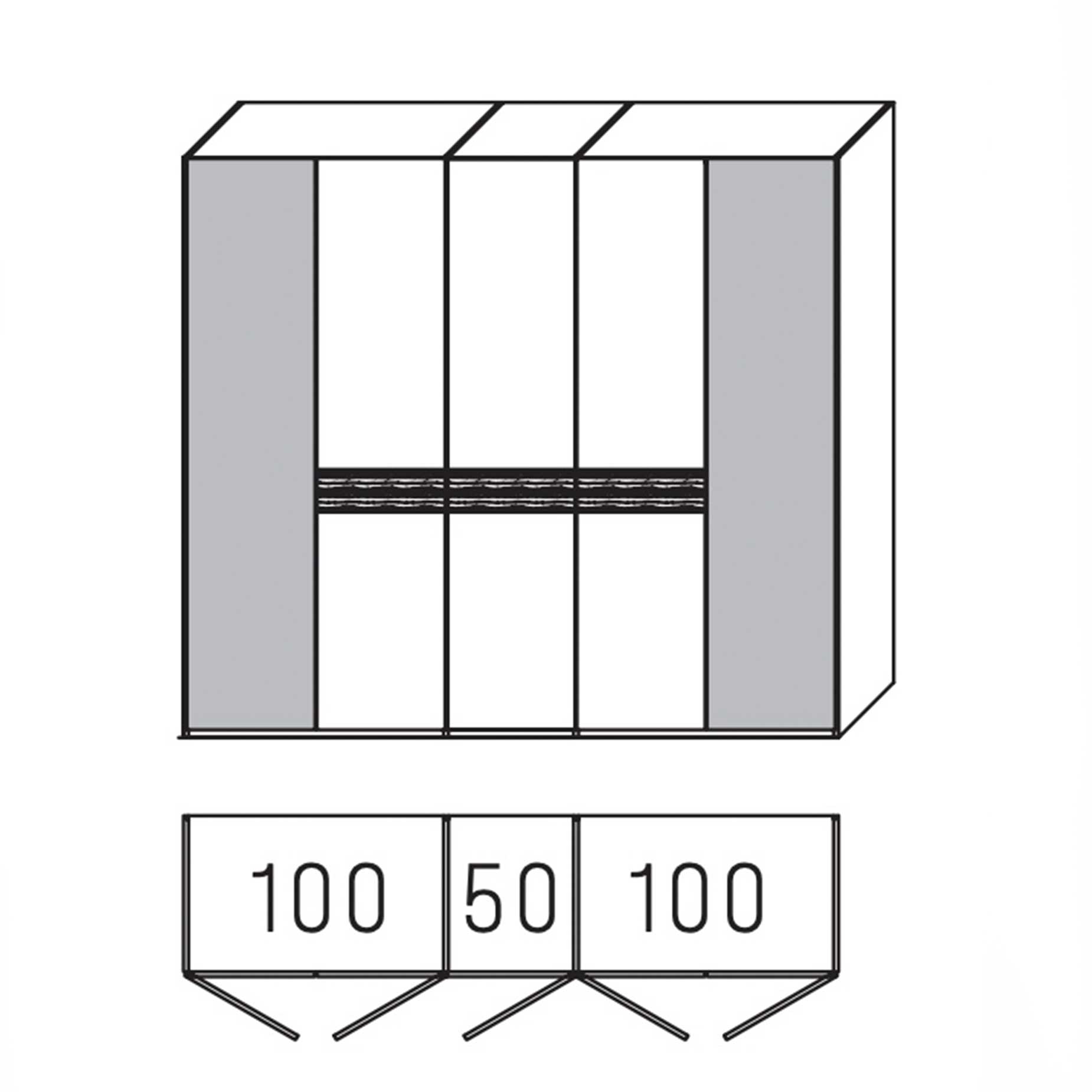 WSM 4300 - Drehtürenschrank Erle B 251,9 / H 223,3 - 6005-PGE