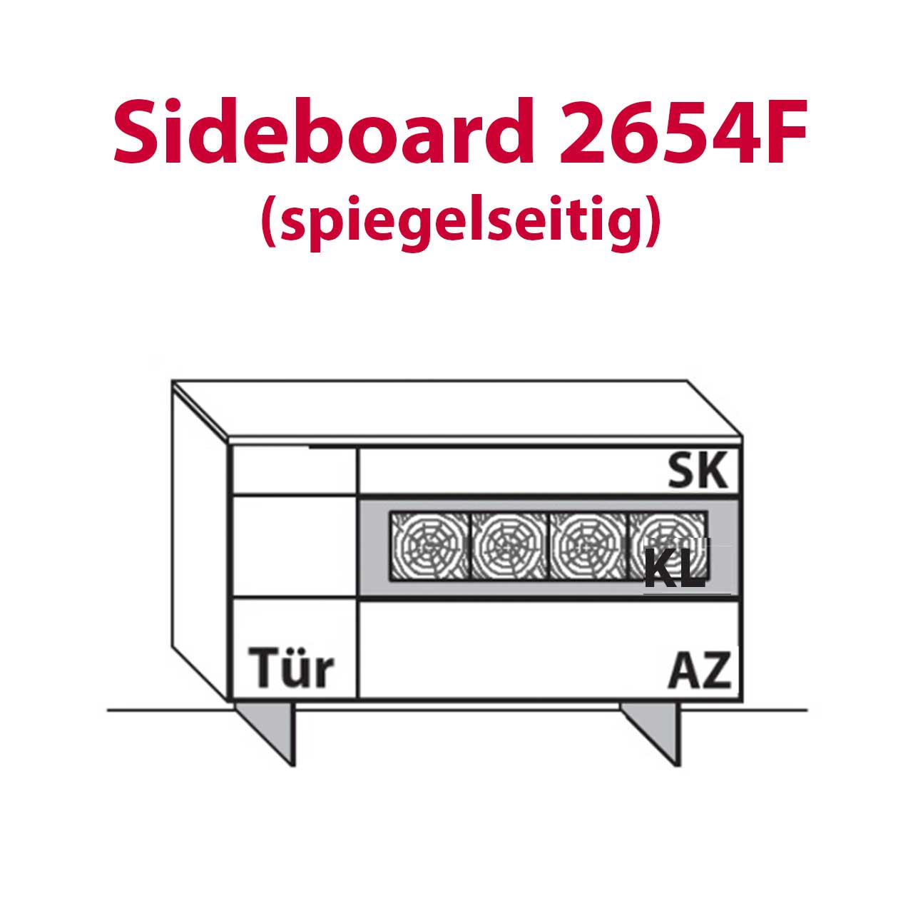 WM-Typ-2654F Sideboard Technische Zeichnung