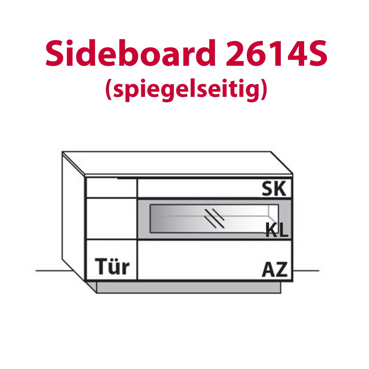 WM-Typ-2614S Sideboard Technische Zeichnung