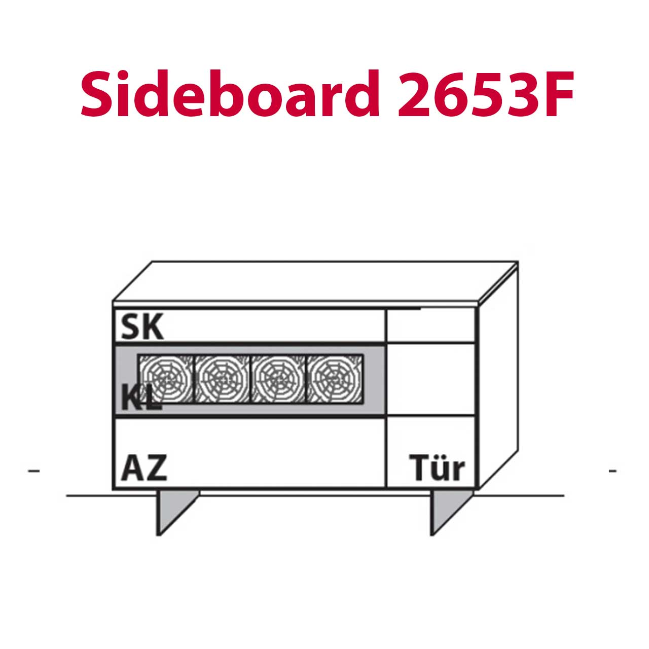 WM-Typ-2653F Sideboard Technische Zeichnung